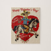 Retro Vintag Howdy Pardner Valentinstag Puzzle (Vertikal)