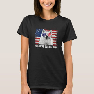 Retro Vintag Hund Vater Welpe American Eskimo Vate T-Shirt