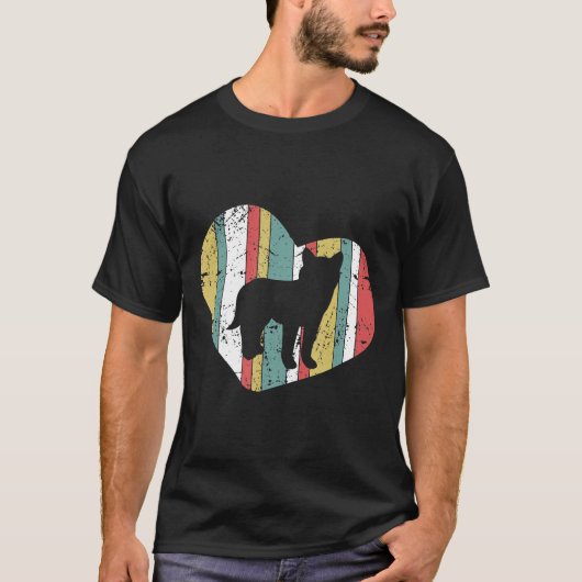 Retro Vintag Husky Herz T-Shirt (Vorderseite)
