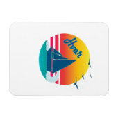Retro Vintag Hvar Sunset, #Hvar Magnet (Horizontal)