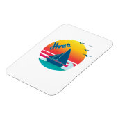 Retro Vintag Hvar Sunset, #Hvar Magnet (Linke Seite)