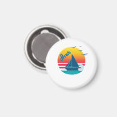 Retro Vintag Hvar Sunset, #Hvar Magnet (Vorderseite/Rückseite)