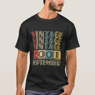 Retro Vintag im September 2001 20Geburtstagsgesche T-Shirt