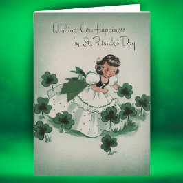 Retro Vintag Irish Girl Custom St. Patrick's Day Feiertagskarte