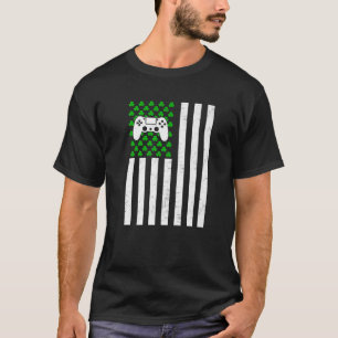 Retro Vintag Irish USA Flag Sport Video Game St.P T-Shirt
