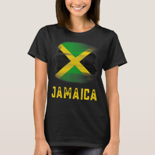 Retro Vintag Jamaica Flag Roots Wasserfarben Sport T-Shirt