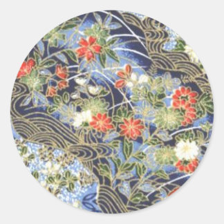 Retro Vintag Japanisch Kimono Origami Chiyogami Runder Aufkleber