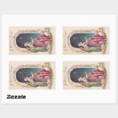 Retro Vintag Jesus ein Weihnachtsgebet Rechteckiger Aufkleber (Blatt)