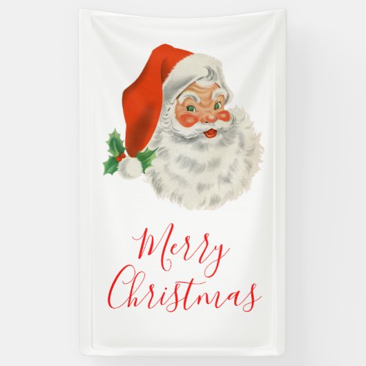 Retro Vintag Jolly Santa Claus Weihnachten Banner (Vertikal)