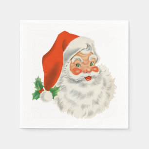 Retro Vintag Jolly Santa Claus Weihnachten Serviette