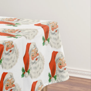 Retro Vintag Jolly Santa Claus Weihnachten Tischdecke