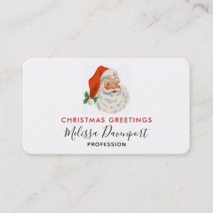 Retro Vintag Jolly Santa Claus Weihnachten Visitenkarte