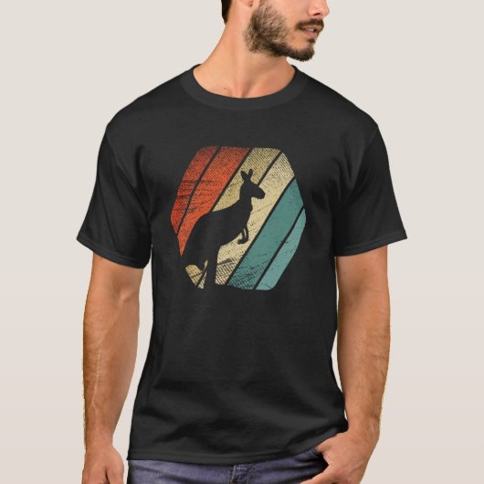 Retro Vintag Kangaroo und süße Tier T-Shirt (Vorderseite)