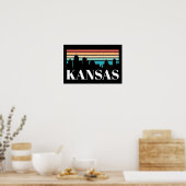 Retro Vintag Kansas City Silhouette Skyline Poster (Küche)