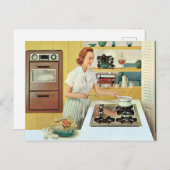 Retro Vintag Kochküche Postkarte (Vorne/Hinten)