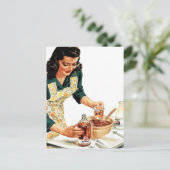 Retro Vintag Kochküche Postkarte (Stehend Vorderseite)