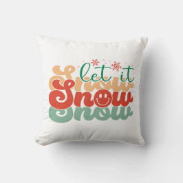 Retro Vintag Lassen Sie es Schnee Wohngestaltung K Kissen