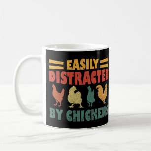 Retro Vintag leicht von Hühnern abgelenkt Kaffeetasse