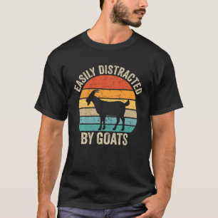 Retro Vintag leicht von Ziegen abgelenkt Funny Goa T-Shirt
