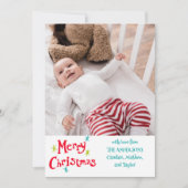 Retro Vintag Lettering Frohe Weihnachten Foto (Vorderseite)