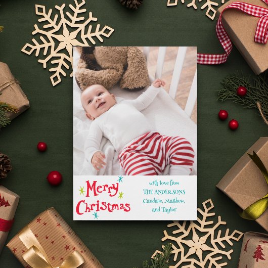 Retro Vintag Lettering Frohe Weihnachten Foto