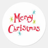 Retro Vintag Lettering Frohe Weihnachten Runder Aufkleber (Vorderseite)