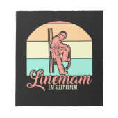 Retro Vintag Lineman Notizblock (Vorderseite)