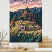 Retro Vintag Machu Picchu Peru V-01 Poster (Küche)