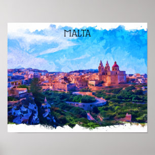 Retro Vintag Maltas Panorama Poster