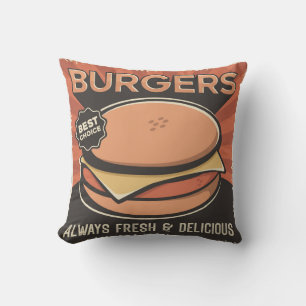 Retro Vintag Man Cave Frische Hamburger Kissen