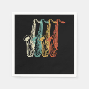 Retro Vintag Marching Band Saxophon Serviette
