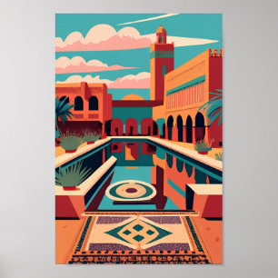 Retro Vintag Marrakech Marokko Frische Pasta mache Poster