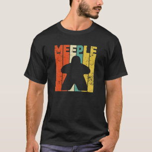 Retro Vintag Meeple Fun Tabletop Games Board Game T-Shirt
