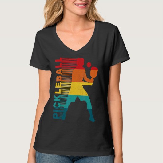 Retro Vintag Men Pickleball Player T-Shirt (Vorderseite)