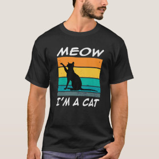 Retro Vintag Meow Ich bin eine Katze Funny Cat Kos T-Shirt