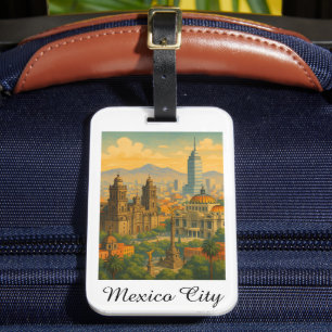 Retro Vintag Mexico City CDMX Travel Gepäckanhänger