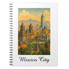 Retro Vintag Mexico City CDMX Travel Notizblock