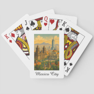 Retro Vintag Mexico City CDMX Travel Spielkarten