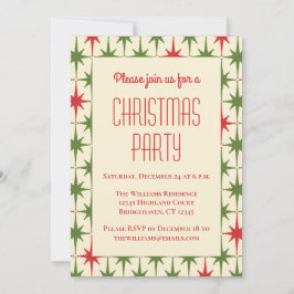 Retro Vintag Midjahrhundert Moderne Weihnachtsster Einladung