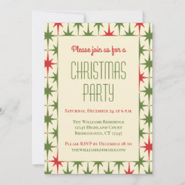 Retro Vintag Midjahrhundert Moderne Weihnachtsster Einladung