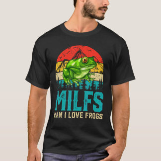 Retro Vintag Milfs Mann I Liebe Frogs Sprichwort F T-Shirt