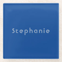 Retro Vintag Minimalistisch Modernes Blau Glasuntersetzer