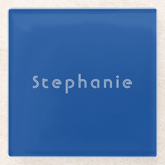 Retro Vintag Minimalistisch Modernes Blau Glasuntersetzer (Vorderseite)