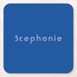 Retro Vintag Minimalistisch Modernes Blau Rechteckiger Pappuntersetzer