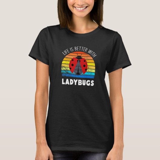 Retro Vintag mit Ladybugs tierischem Insekt T-Shirt (Vorderseite)