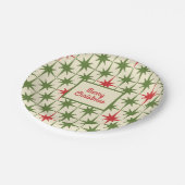 Retro Vintag Mitte des Jahrhunderts Frohe Weihnach Pappteller (Schrägansicht)