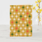 Retro Vintag Mitte des Jahrhunderts Star Patterns Karte (Gelbe Blume)