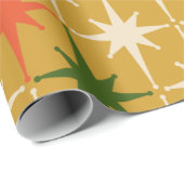 Retro Vintag Mitte des Jahrhunderts Sternmuster Oc Geschenkpapier (Rolleneckpunkt)