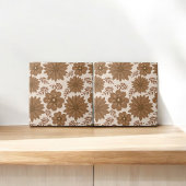 Retro Vintag Mitte Jahrhundert braune Blume Muster Fliese