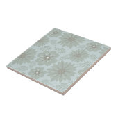 Retro Vintag Mitte Jahrhundert Moderne Blaue graue Fliese (Seite)